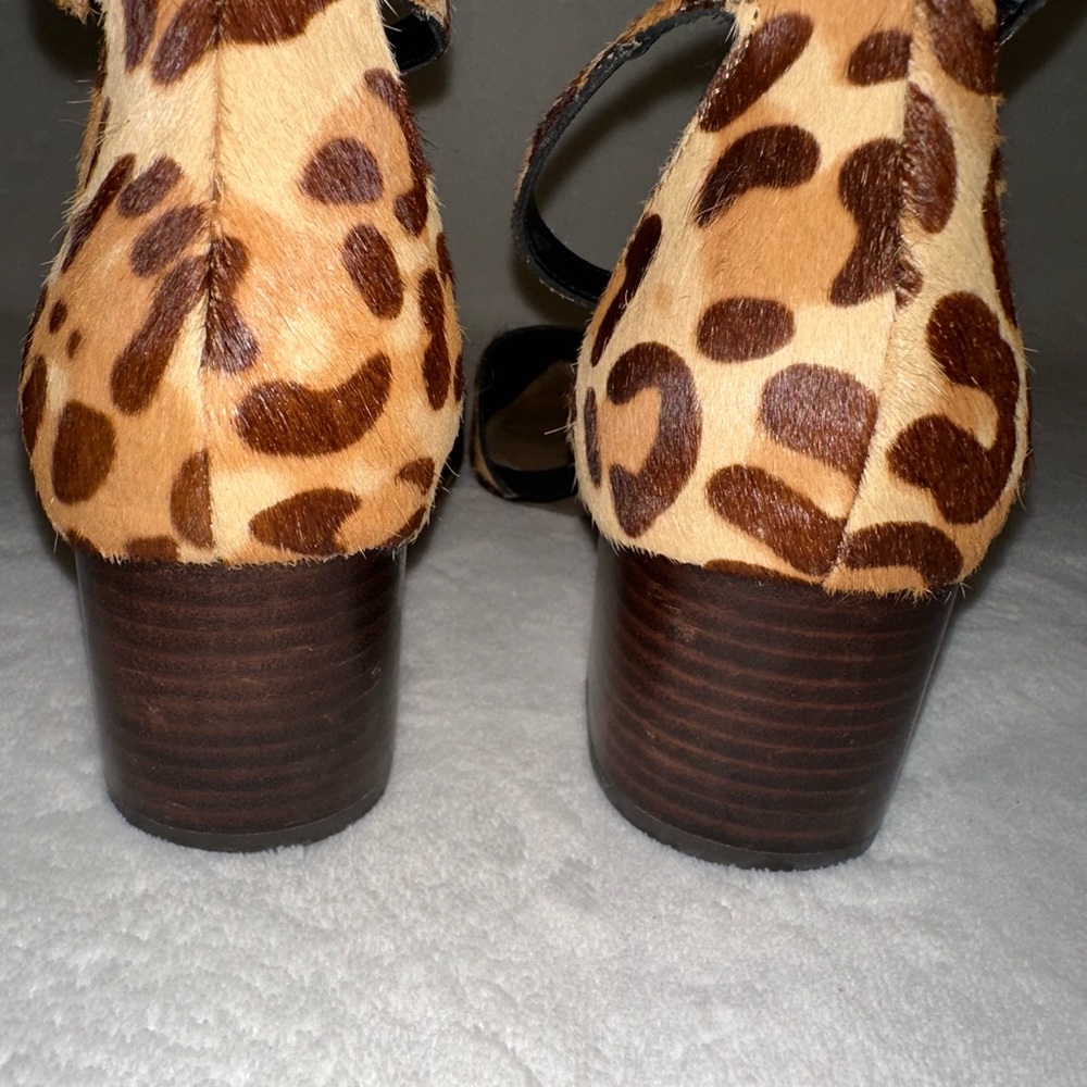 Crown Vintage Animal Print Heels faux fir sz 11 - Picture 3 of 7